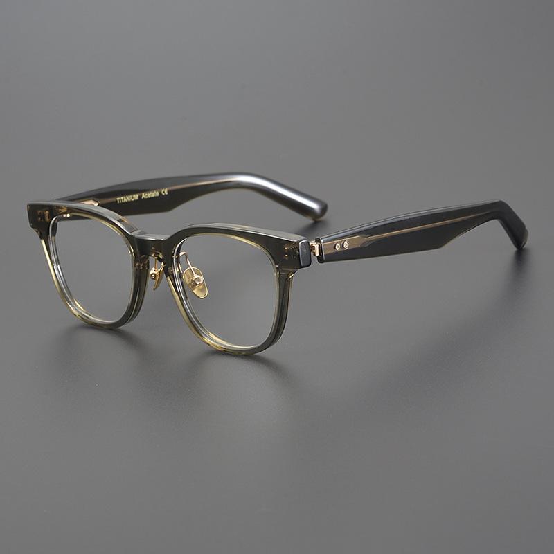 Luxury Fashion Trend Vintage Eyeglasses Frame Solid Thick Acetate Retro Square Design Sphere Myopia Prescription High Quality