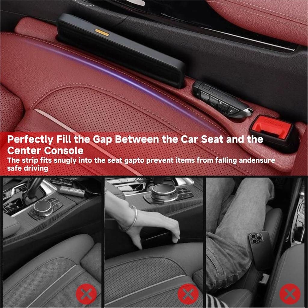 2PCS Car Seat Gap Filler Organizer, No Drop Seat Guard, Automotive Trays & Bags, Drop Seat Gap Fillers Between Seat And Console Stop Things From