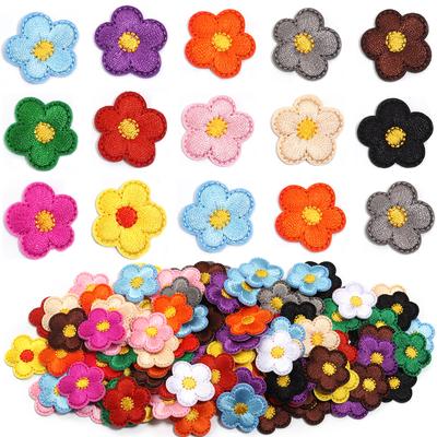 10 Peças Mini Apliques de Flores Coloridos Bordados Tecido Patches Adesivo Artesanato DIY Roupas Acessórios para Costura Chapéus Vestidos Bolsas