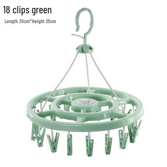 Windproof Plastic Drying Rack with 12 Clips - Ideal for Children's Socks, Baby Clothes, and Underwear.