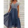 2022 Summer Women's Urban Casual Chiffon Spliced Dress