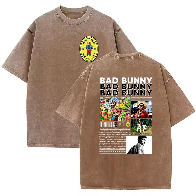 Hip Hopo Raperis Bad Bunny Albumo Viršelio Spaudinys Marškinėliai Debi Tirar Mas Fotos DTMF Skalbti Vintažiniai Marškinėliai Vyrams Moterims Per dydžio Marškinėliai