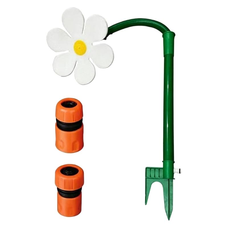 Weather Resistant Adjustable Solar Operated Flower Watering Sprinkler With Double Adapters And Ground Spikes for Garden