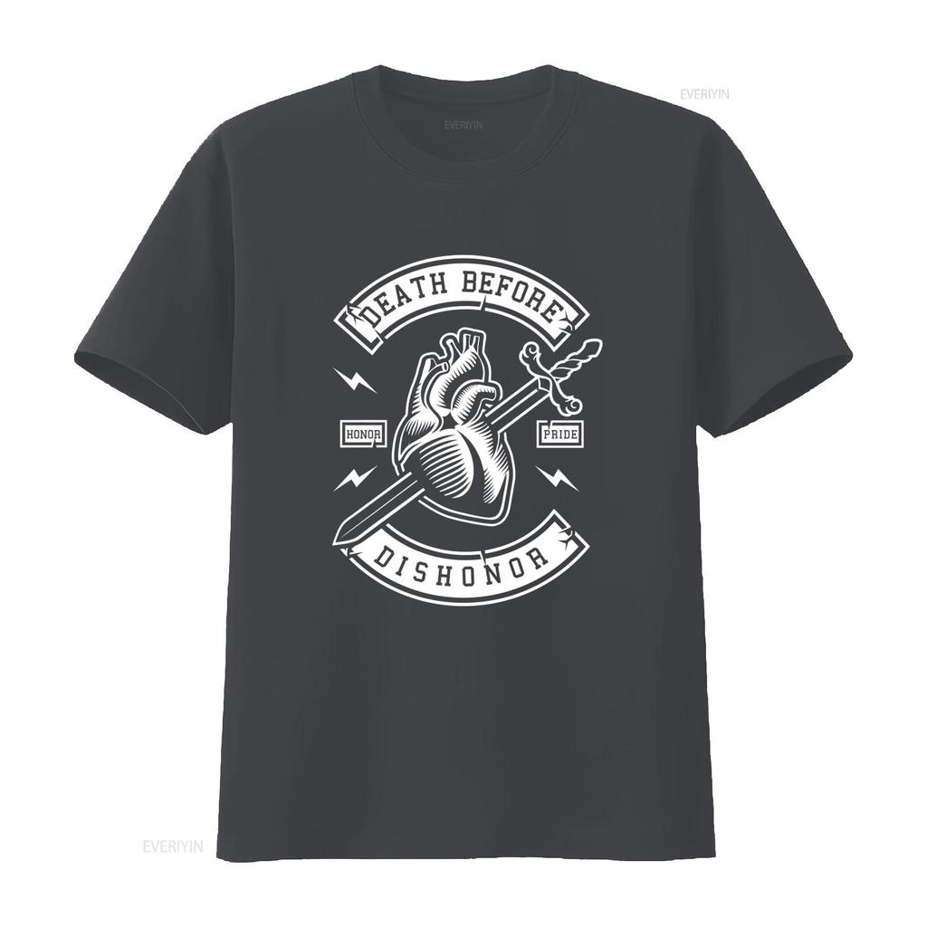 Death Before Dishonor T Shirt 100 Cotton Premium NEW Heart Sword Honor Pride Design Vintage Washed Stylish Slightly