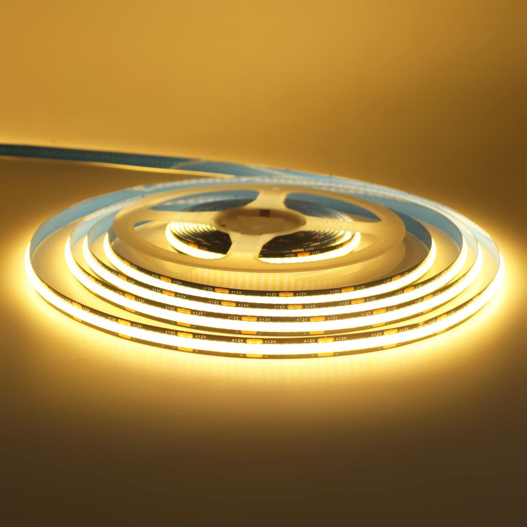 Super Bright COB LED Strip Light 8mm 320LEDs/M Flexible Led Ribbon Warm Nature Cool White Linear Dimmable 12V 24V 1M 5M 10M 20M