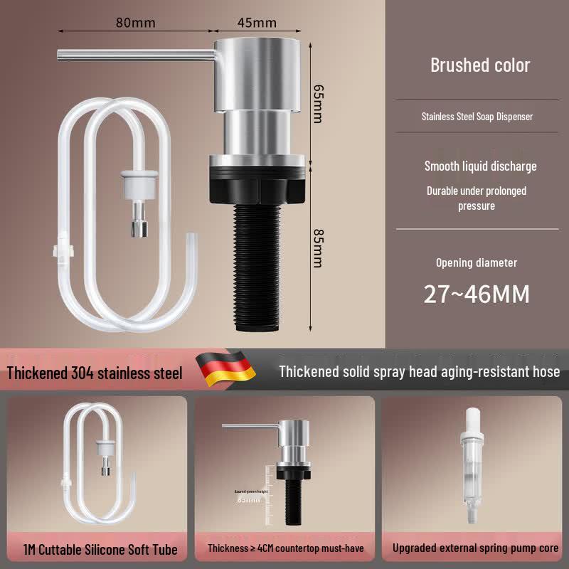 OIMG Universal Stainless Steel Kitchen Sink Soap Dispenser