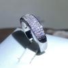 Sparkling White Zirconia Full Diamond Ring Ladies 925 Stamp New Fashion Party Wedding Jewelry Gifts For Men And Women
