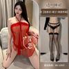 Sex Underwear Sexy Mesh Lace Uniform Temptation Large Size Neck Belly Pocket Straps Pure Desire Suit