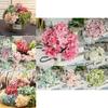 Stunning 6 Heads Artificial Silk Hydrangea Fake Flower Bridal Bouque For Elegant Home Decor