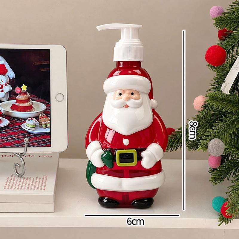 300ML Christmas Soap Dispenser Santa Snowman Penguin Pump Bottle Shampoo Lotion Refillable Container Bathroom Accessories