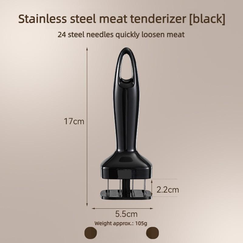 Stainless Steel Automatic Rebound Meat Floss Needle, Household Steak Tendon Cutting and Flavor Penetration Tool чёрный