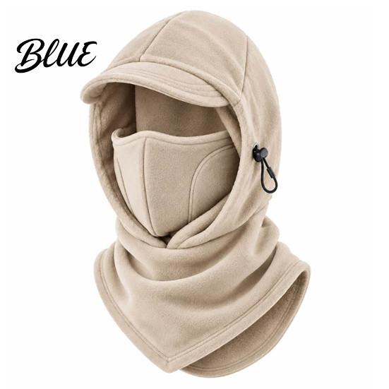 Warm Fleece Hat with Sunshade Brim Winter Balaclava Ski Mask Windproof Face Cover Brim Neck Running Mask for Cold Weather Warmer Adjustable Thermal