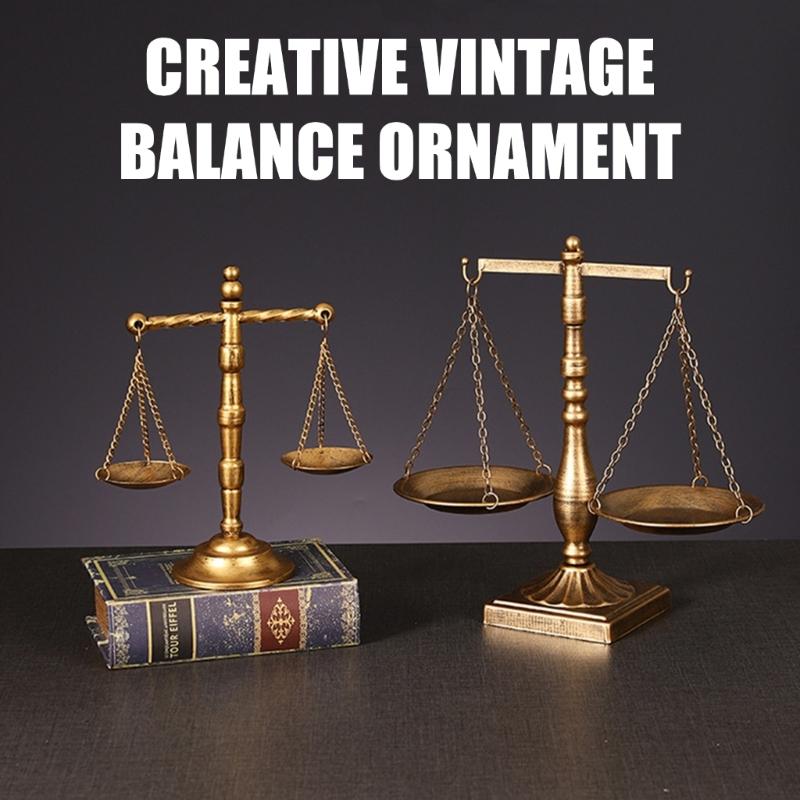 Libra Jewelry Tower Retro Balance Scale Sculpture Justice Scale for Law Students Attorneys Judges Lawyer Office Decors