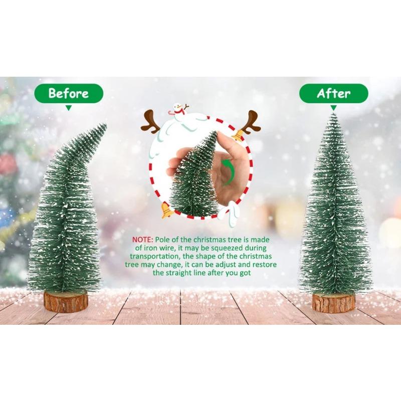 Mini Weihnachtsbaumdeko mit schneebedeckter Kiefer DIY Ornamente Winter Schnee Ornamente Bäume für Weihnachtsfeier Heimparty Neujahrsdeko