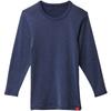 Gunze Hot Magic Super Stretch Lange Crewneck Onderhemd, Marineblauw/Mocco, Maat M (Japan Maat M)
