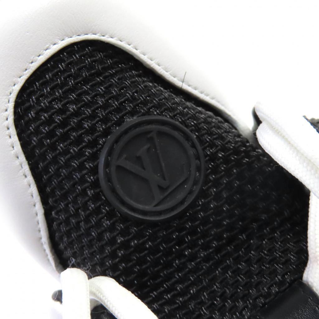Great LOUIS VUITTON Sneakers White Black Women 36.5 Used