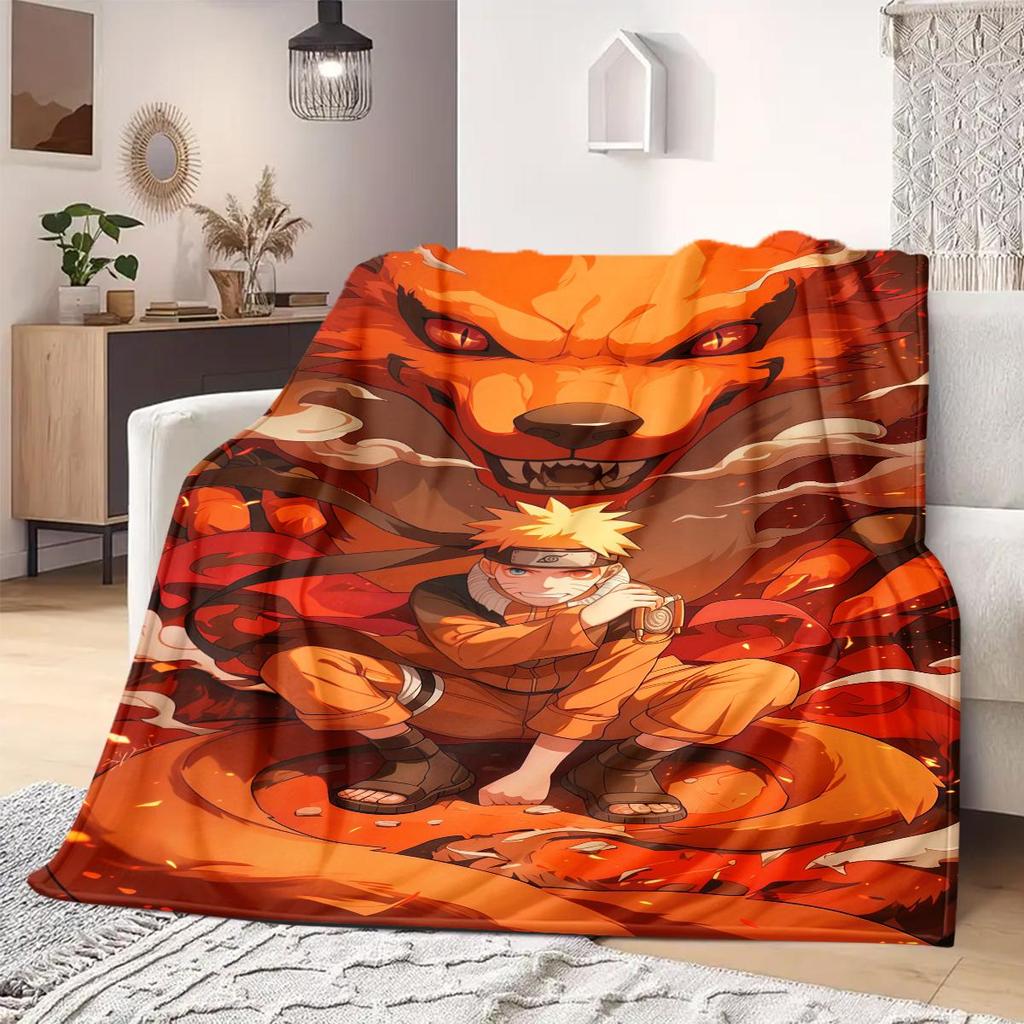 Naruto Anime Tryckt Filt Varm Bekväm Flanellfilt Lämplig för Sovrum, Soffor, Sängar, Stolar, Picknicks, Resor