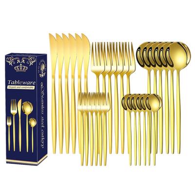 Silverware Sets 30 Pieces Stainless Steel Flatware Set Utensils Set Service For 6 Tableware Cutlery Rustic Kitchen Table Mats