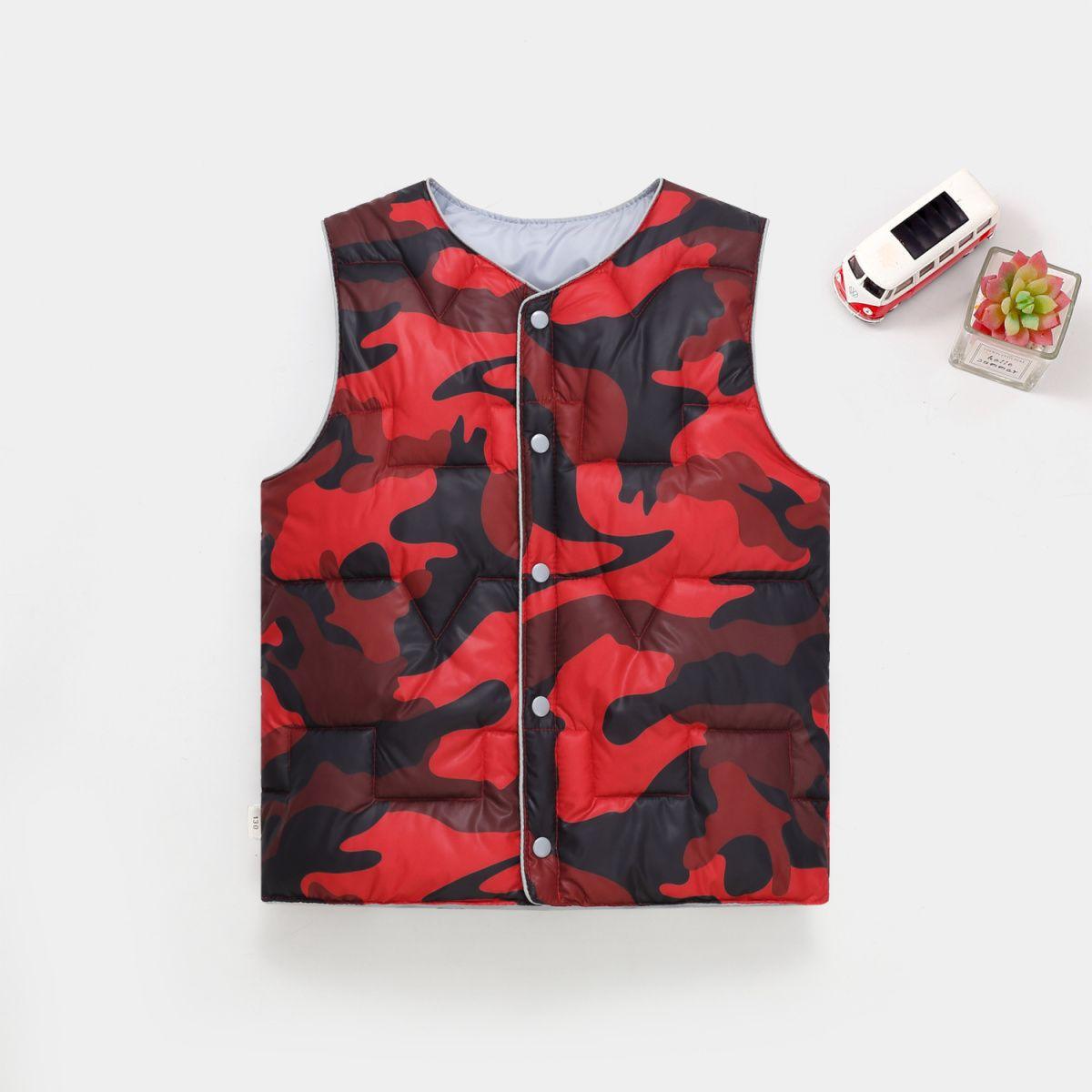 

Kids Camouflage Vest Warm Padded Jacket for Boys Girls Fashion Winter Coat 110