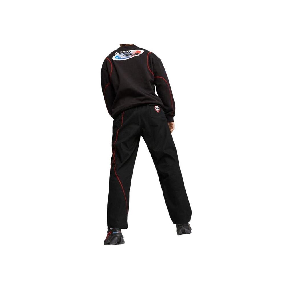 Puma X BMW MMS Garage Crew Pants With Stripe Logo Design Unisex Bottoms Black 621028-01