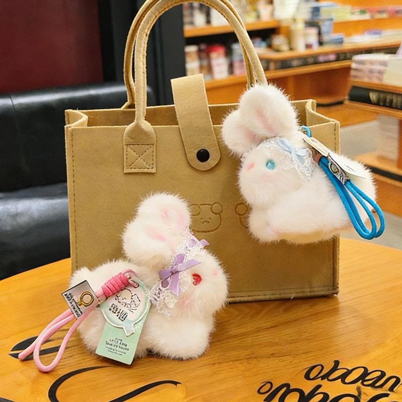 Cute Little White Rabbit Plush Bag Pendant Lolita Rabbit Doll Girl Crossbody Bag Girl Doll Pendant