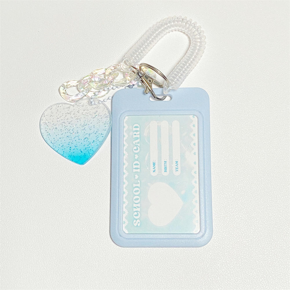Simple Student Kids Lanyard Card Holder Slim Wallet Boys Pu Id Certificate Bus Door Credit Card Bag for Girls Zipper Coin Purses