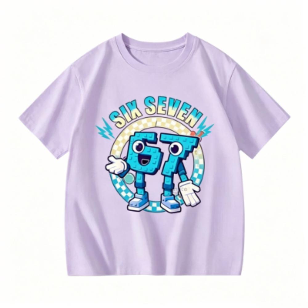 Kids Clothing Six Seven 67 Print T-shirt Summer Girls and Boys Casual Tees Tops Fashion Kids O-Neck Short Sleeve T-shirt