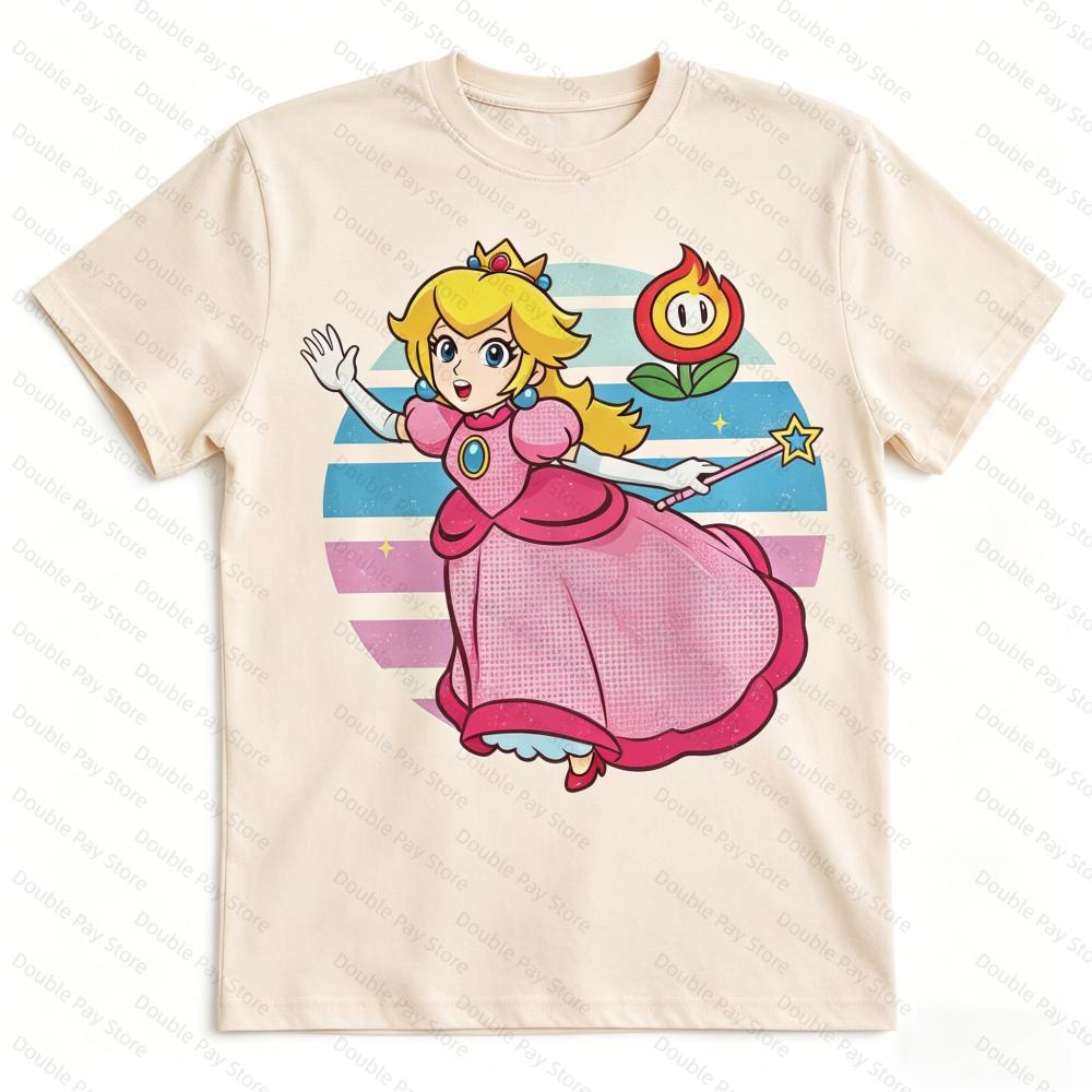 Men Women T Shirt Women Tee Boys Girls Top Adults Children Parent Child Cotton kid Tshirts Super Mario Gaming Graphic Crewneck