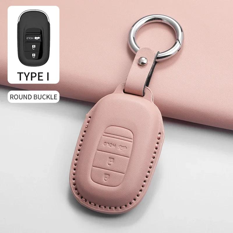Auto Key Fob Case Cover Housing Remote Fit For Honda Fit For Civic Fit For Accord Fit For Cr-V Fit For Hr-V Fit For Pilot Pu Key Fob Auto