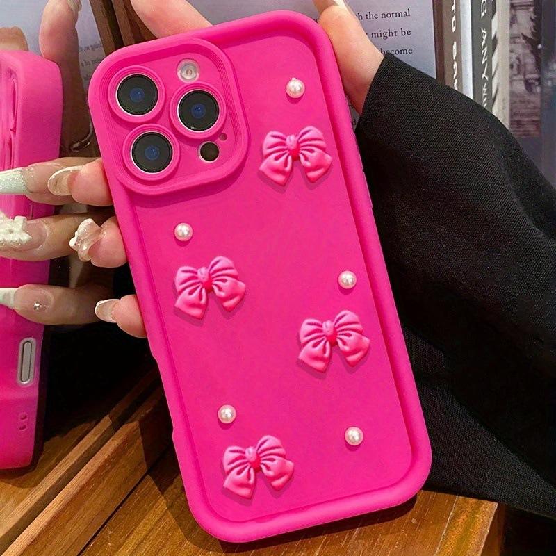Applicable to iPhone16Promax mobile phone case all-inclusive pearl bow 15 Apple 14 anti-drop cover 1312 creative