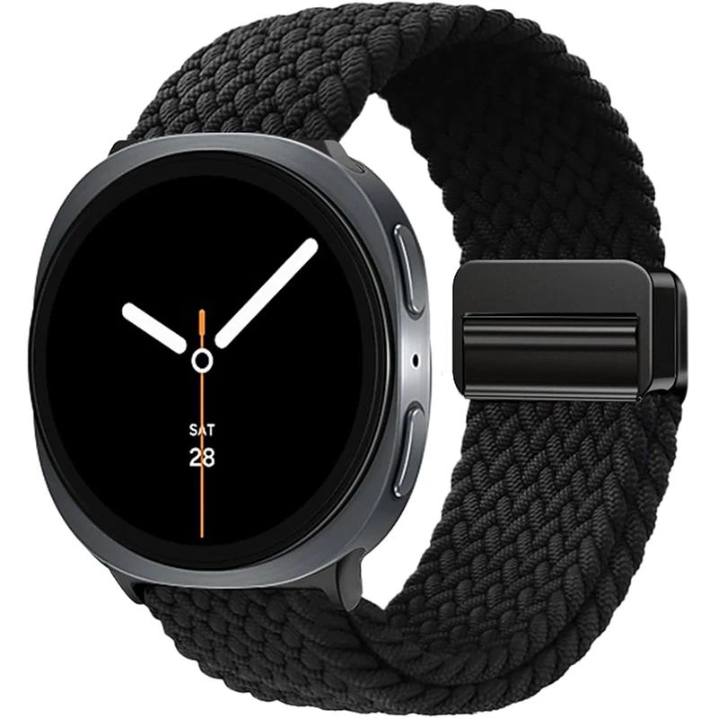 Magnetický opletený nylonový řemínek Solo Loop vhodný pro Samsung Galaxy Watch 8 40mm/44mm Řemínek pro Galaxy Watch 8 Classic 46MM Correa