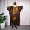 Plus Size Women's Fashion Satin Square Neck Embroidered Loose Long Robe Dress