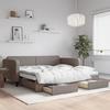 VidaXL Daybed with Trundle and Drawers Taupe 100x200 Cm Fabric 3196860