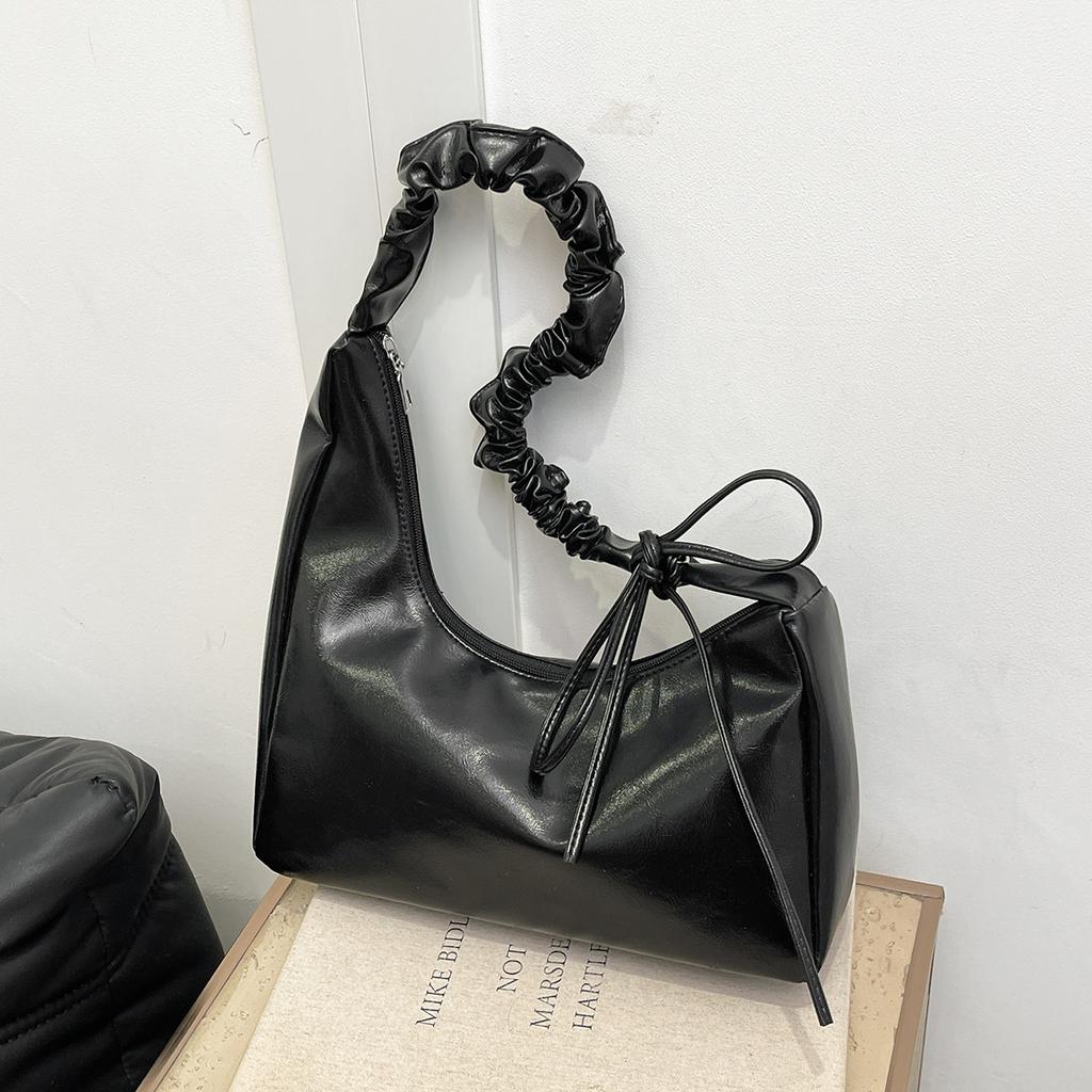 Bag with Korean Minimalist Style, 2026 New Single Shoulder Crossbody Bag, Fashiable Pleated Cloud Underarm Bags