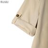 ZANZEA Abito camicia casual da donna a maniche corte con colletto rovesciato