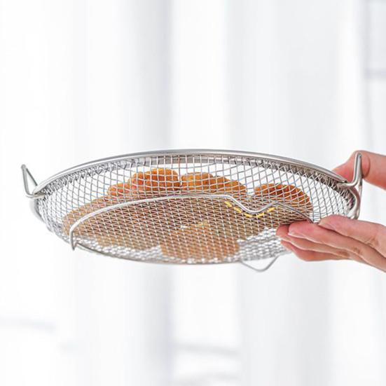 Stainless Steel Frying Oil Strainer Basket with Mesh Heat-Resistant Skimmer for Deep Fryer Cooking