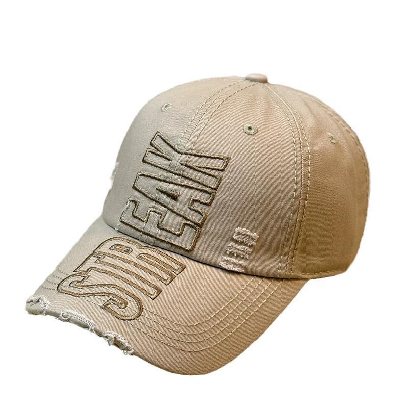 Hat Women's Spring and Autumn Korean Style Trendy Letter Embroidered Baseball Hat Fashionable Casual Baseball Hat Men Street Hip Hop Hat Young Man