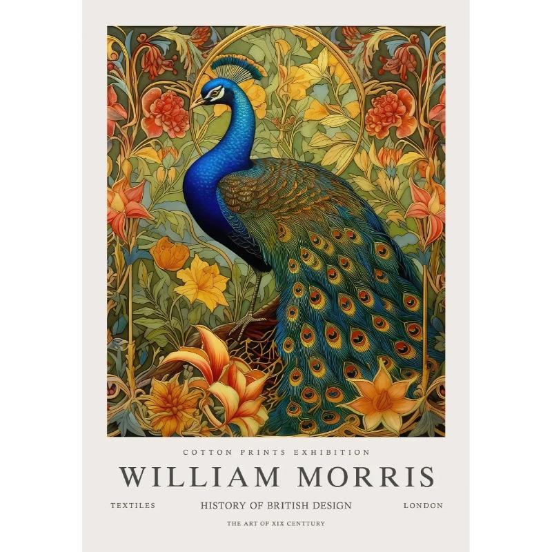William Morris Tier Eule Elefant Pfau Pflanze Kunst Museum Ausstellung Poster Leinwand Gemälde Wand Kunst Bilder Wohnkultur