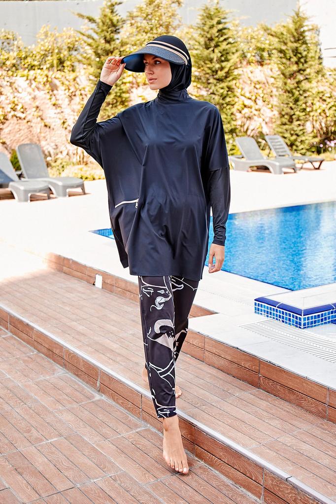 Womens Muslim Modest Islamic Full Cover Burkini Beach Swimming Costume Swimwear Hijab Beachwear Swimsuit 3psc