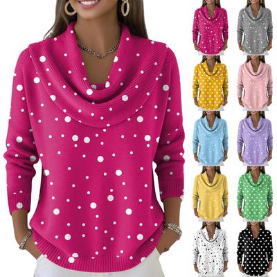 Damen Lässig Und Modisch Rundhals Langarm Bedruckter Top Pullover