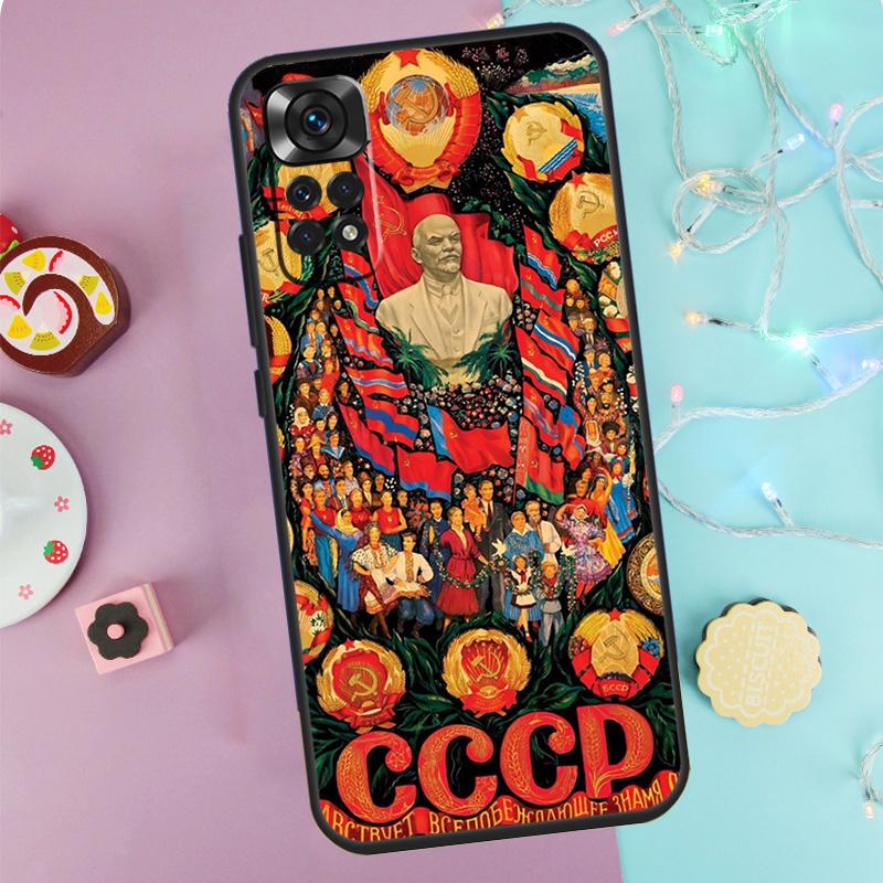 

lenin Soviet Union flag Case For Xiaomi Redmi Note 14 13 12 11 10 9 Pro 9S 10S 11S 12S Redmi 10C 12C 13C 14C Cover Redmi Note 9S