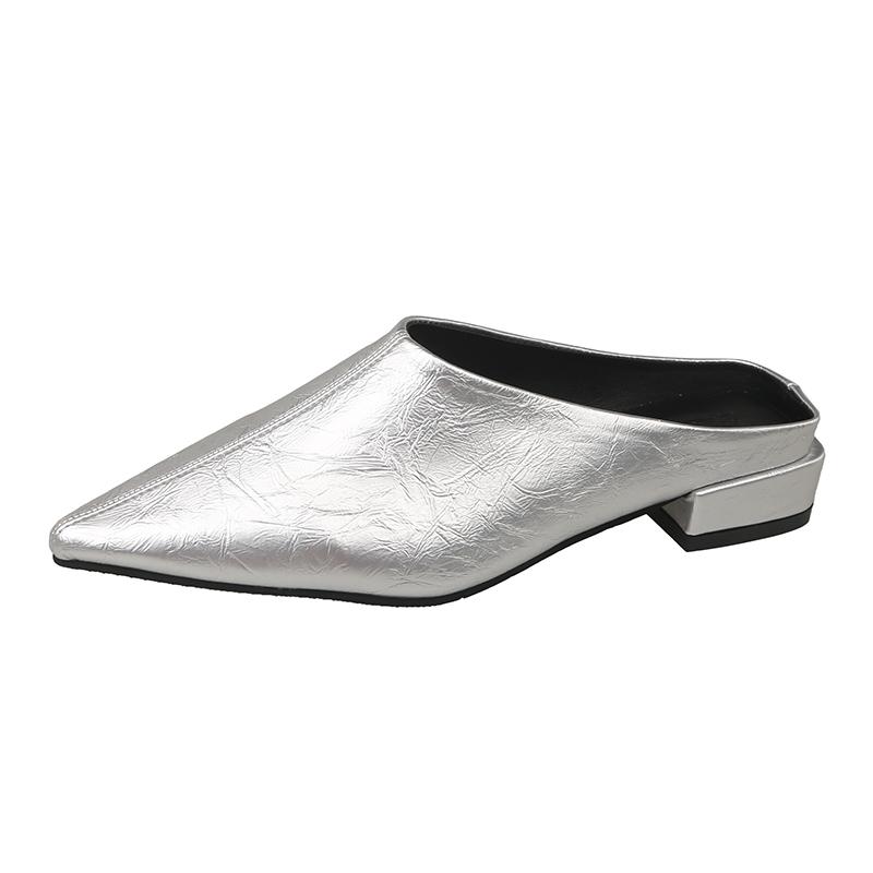 Fashion Fashion Pointed Toe Mules Slippers Women Low Heel Slingback Sandals Ladies Elegant Dress Slides Comfort Designer Pumps Women