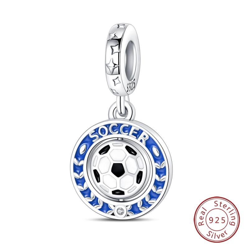 New In Copper Football Baseball Dumbbell Badminton Charms Beads Fit Qikaola Original Bracelet Fine Diy Jewelry Gift