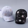 New Rhinestone Butterfly Flower Baseball Cap Women's Spring and Summer Breathable Lace Fashionable and Elegant Curved Brim Cap Batch