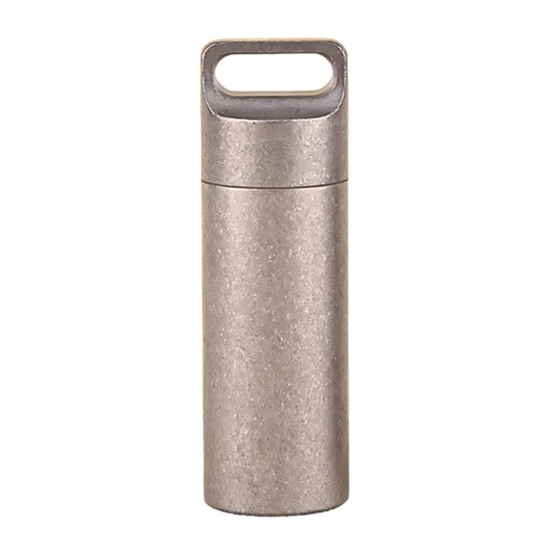 Small Keychain Pills Holder Small Watertight Stainless Steel Case For Organizing Camping Gear And Emergency Tool