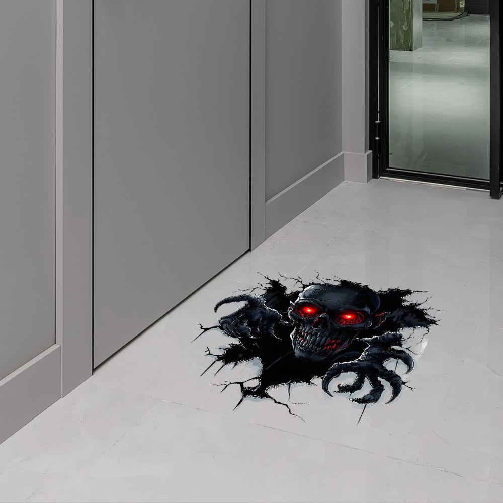 Scary Wall Halloween Breaking Skull Bedroom Living Room Home Stickers Decoration