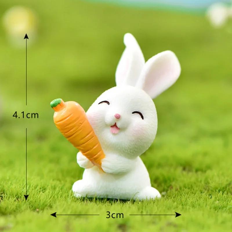 Cartoon Rabbit Carrot Miniature Fairy Garden Accessory Micro Landscape Cactus Decoration Handmade Craft Gift Ornaments