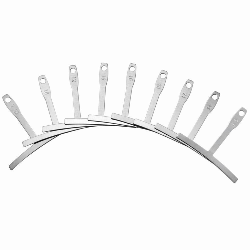 9Pcs Stainless Steel Guitar Setup Tools Professional Understring Radius Gauge  Guitar Adjustment серебряный