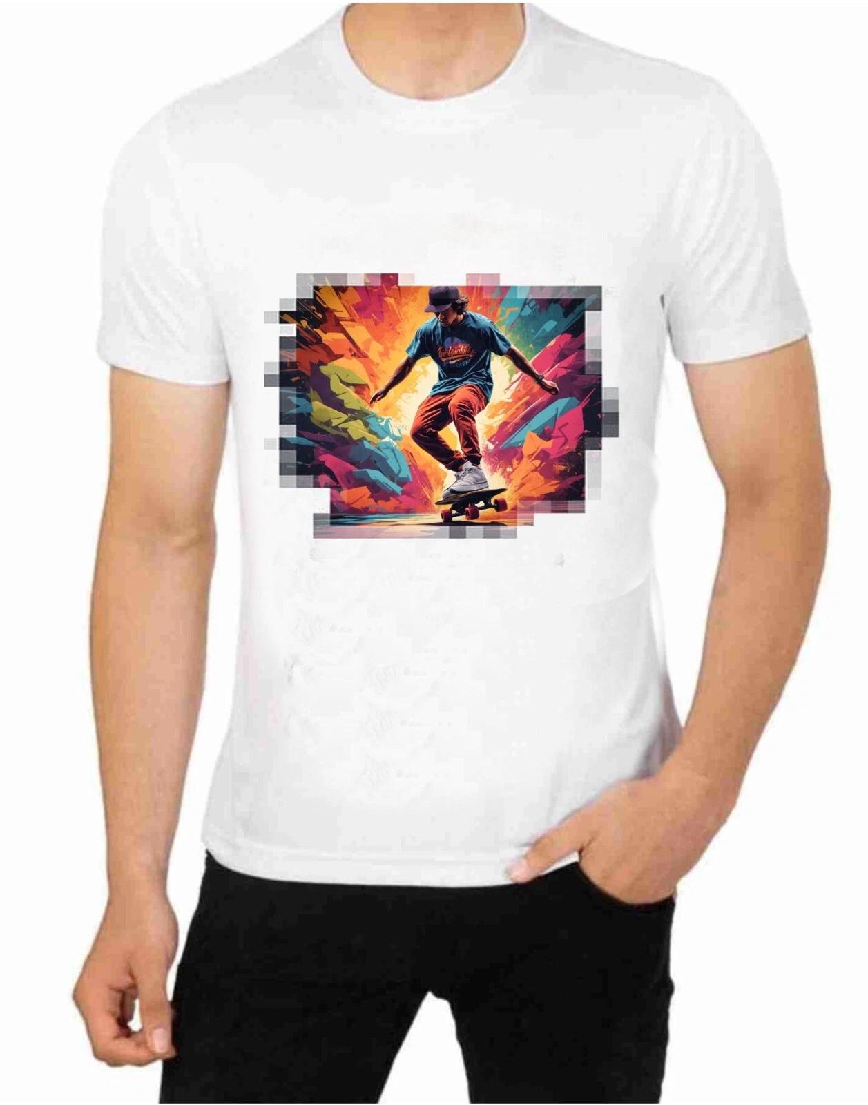 A Pro Skateboarding to the Limits Art on a T-Shirt Skate Board Art 4XL