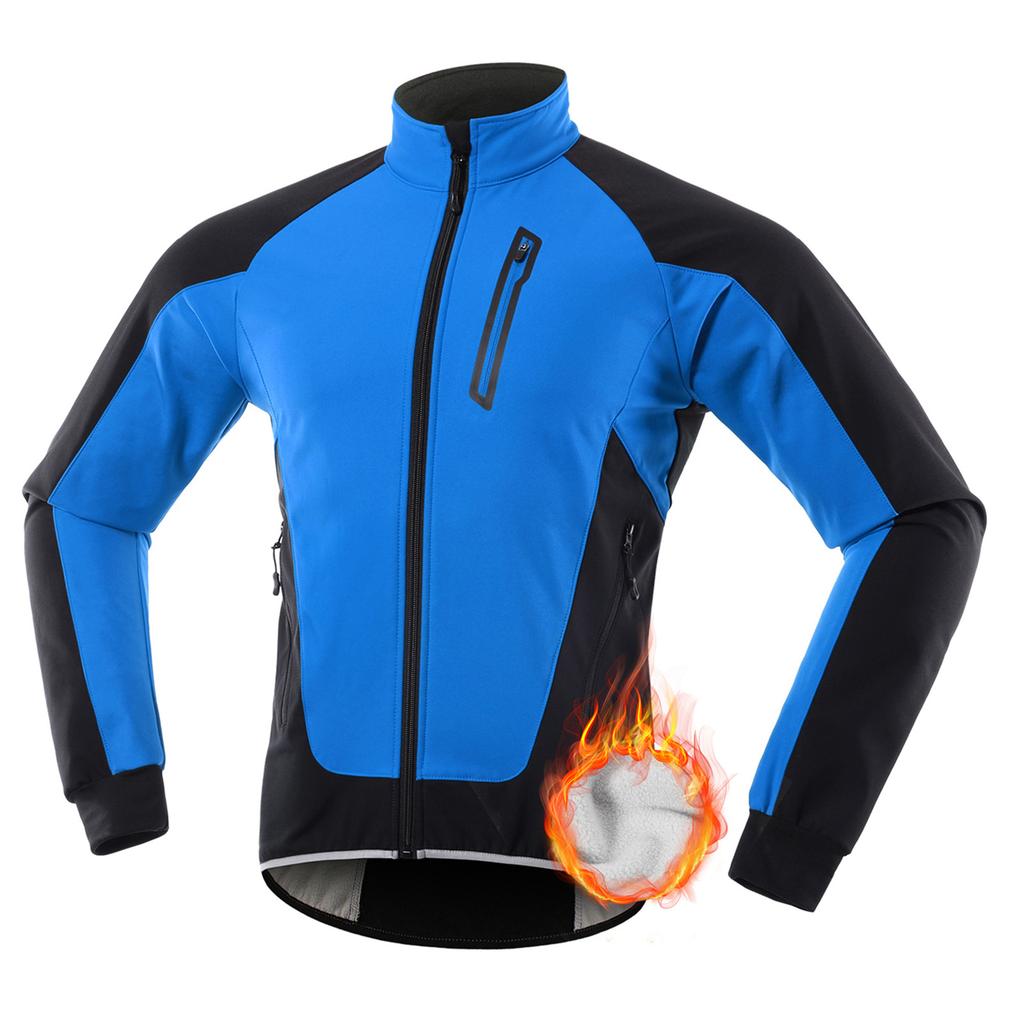 Men Cycle Jacket Waterproof Windproof Thermal Fleece Bike Jersey MTB Bicycle Riding Running Autumn Winter Jacket Coat